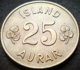 Cumpara ieftin Moneda 25 AURAR - ISLANDA, anul 1962 *cod 4872 = UNC, Europa