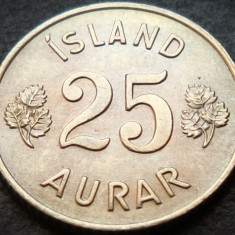 Moneda 25 AURAR - ISLANDA, anul 1962 *cod 4872 = UNC