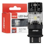 Bec LED 3157 P27/7W 12V Full Canbus alb AMiO pentru iluminare auto