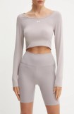 Under Armour pantaloni scurți de antrenament Meridian culoarea violet, neted, high waist, 1382521