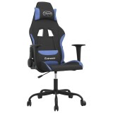 Cumpara ieftin Scaun de gaming cu masaj, negru si albastru, material textil