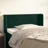 vidaXL Tăblie de pat cu aripioare verde &icirc;nchis 103x16x78/88 cm catifea 3118953