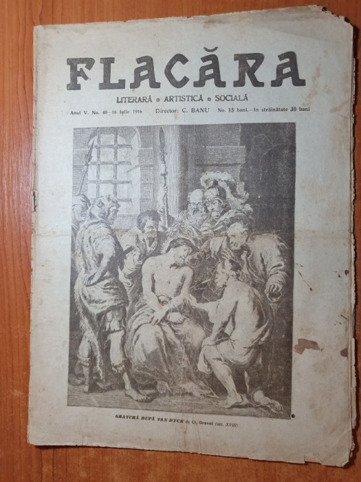 flacara 16 iulie 1916-alexandru ipsilant,marcel romanescu