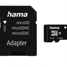 Card de memorie Hama micro SDHC, 16 GB + Adaptor
