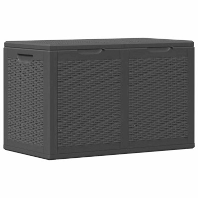 Cutie de depozitare pentru gradina, negru, 180L, PP ratan foto