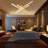 Lustra Led Patrata Aurie, 112W, Lumina Reglabila 3000&ndash;6500K
