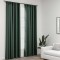 vidaXL Perdele opace aspect p&acirc;nză, c&acirc;rlige, 2 buc. verde, 140x225 cm 321189