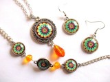 set bijuterii sticla cu mandala 33012