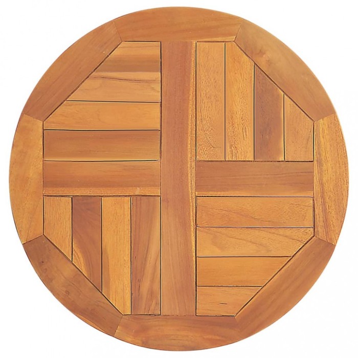 Gossi blat de masa, 50 cm, lemn masiv de tec, rotund, 2,5 cm