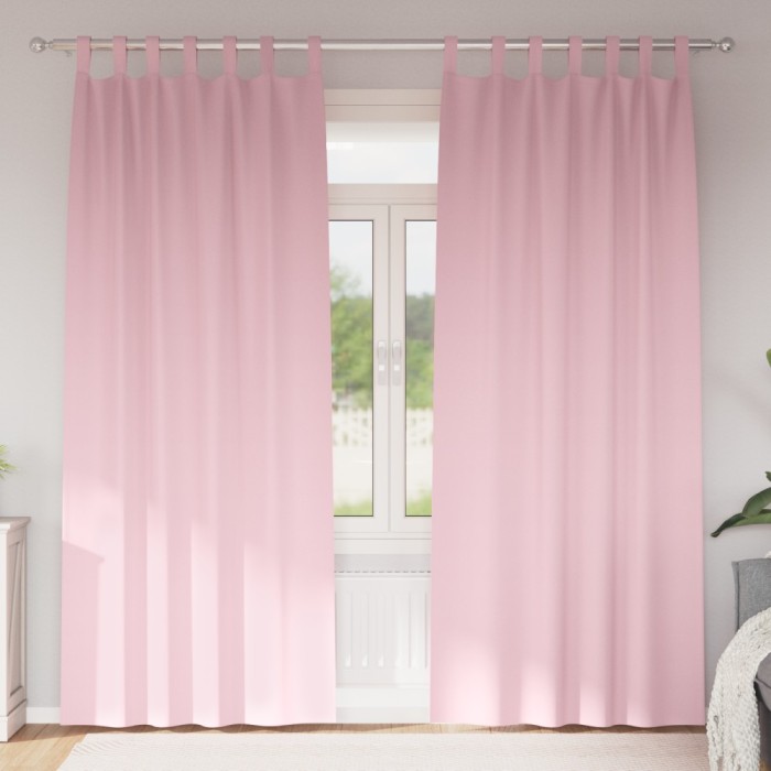 vidaXL Perdele opace 2 pcs Roz bebeluș 225 x 140 cm Poliester