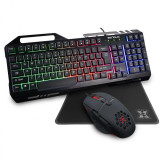 Kit Gaming Serioux Tobis 3 in 1, Tastatura, Mouse, Mousepad