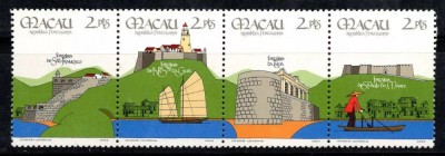 Macau 1986 - Cetati, istorie, serie neuzata in straif foto