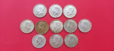 Moneda Argint SUA - Half dollar 1967, 1968, 1969 - 11 Buc foto