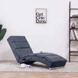 vidaXL Șezlong de masaj, gri, imitație piele de căprioară