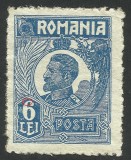 Cumpara ieftin EROARE / VARIETATE ROMANIA 1923 - FERDINAND I BUST MIC 6 LEI ALBASTRU -- MNH