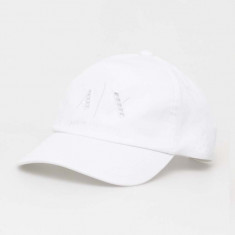 Armani Exchange șapcă de baseball din bumbac culoarea alb, neted