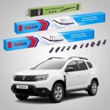 Cumpara ieftin Ștergătoare Dacia Duster II HM_ 2017-2019 | Set Față și Spate Flat Premium &ndash; TeamCar&reg;