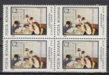 1981 LP 1044 ZIUA MARCII POSTALE ROMANESTI BLOC DE 4 TIMBRE MNH