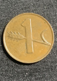 Moneda 1rappen 1970 Elveția, Europa