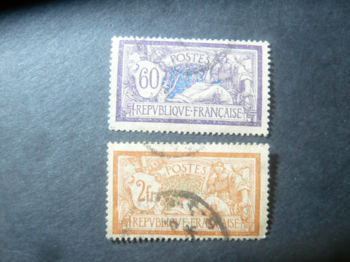 Serie Franta 1920 - Alegorie , 2 valori stampilate