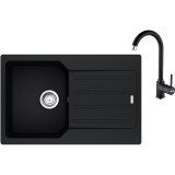 Pachet chiuveta bucatarie compozit fragranite Franke UCG 611-78, dreptunghiulara, 1 cuva cu picurator, 78x50x19 cm, adancime cuva 19 cm + Baterie Pola