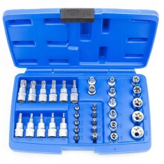 Set de 34 tubulare chei torx din otel CrV, in cutie de depozitare SN1834 foto