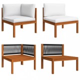 Gossi set mobilier de gradina cu perne, 2 piese, lemn masiv de acacia