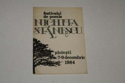 Festivalul de poezie Nichita Stanescu - Ploiesti 7 - 9 decembrie 1984 foto