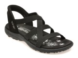 Sandale SKECHERS negre, REGGAE SLIM, din material textil