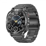 Cumpara ieftin Smartwatch iSEN ET492, Curea de otel negru, 1.43 AMOLED HD, HRV, ECG, Monitorizare sanatate, Functii sport, Bluetooth Call, 380 mAh, Android 5.0 or iO