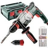 Metabo UHEV 2860-2 Quick + Bosch Plus-5X - Rotopercutor SDS-Plus 1100 W 3.4 J mandrina interschimbabila valiza speciala + Set burghie SDS-Plus 6-10 mm