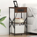 vidaXL Noptiere 2 pcs Stejar brun 41 x 31 x 76 cm Lemn compozit