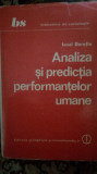 Analiza si Predictia Performantelor Umane, Ionel Dorofte C12