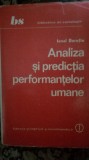 Analiza si Predictia Performantelor Umane - Ionel Dorofte - Psihologie