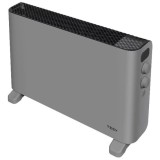 Convector de podea Tesy CN 207 ZF G, 4 optiuni de setare a caldurii: 1000/2000 W + ventilator, termostat, functie turbo, gri