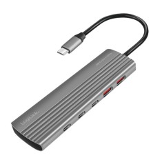 HUB extern LOGILINK, porturi USB: USB-A 2.0 x 2, USB Type-C x 8, conectare prin USB 3.2 Type C, PD 100W, protectie: supracurent, supratensiune, supras