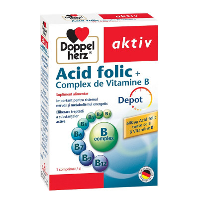 Acid Folic Complex de Vitamina B, 30 comprimate, Doppelherz foto