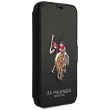 Husa TPU U.S. Polo Embroidery Book pentru Apple iPhone 12 / Apple iPhone 12 Pro, Neagra USFLBKP12MPUGFLBK