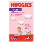 Scutece chilotel Huggies Mega pack 3, Girl, 6-11 kg, 58 buc