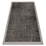 Covor sisal Floorlux 20401 Cadru negru si argintiu , 140x200 cm