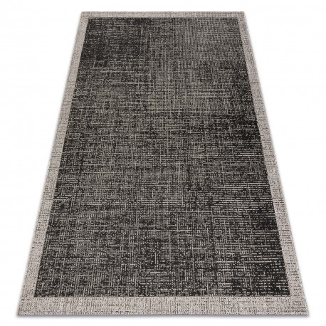 Covor sisal Floorlux 20401 Cadru negru si argintiu , 200x290 cm