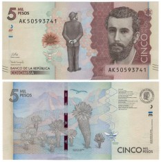 COLUMBIA █ bancnota █ 5000 Pesos █ 2020 █ P-459 █ UNC █ necirculata foto