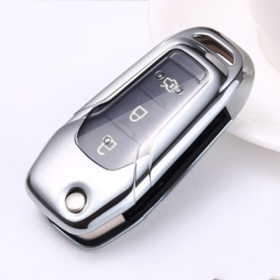 Husa Cheie Auto FORD TPU+PC SILVER Cheie Briceag (Ford Ranger, Ford Puma) AutoProtect KeyCars foto