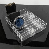 Cutie Depozitare Acrilic Transparent &ndash; 20 de Compartimente &ndash; 21 x 16,8 x 4 cm &ndash; Organizator Bijuterii ?i Machiaj