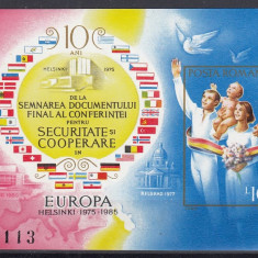 Romania 1985 - 10 ANI CSCE HELSINKI - Colita Nedantelata MNH