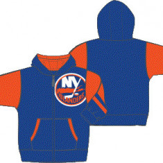 New York Islanders hanorac cu glugă pentru copii Faceoff Colorblocked Fleece Full-Zip - Dětské L (13 - 14 let)