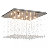 Cumpara ieftin Lustră cu mărgele de cristal, argintiu, cubic, G9