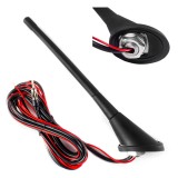 Antena auto AM/FM externa cu amplificator incorporat AMiO ANT04, montaj pe plafon, alimentare 12V, lungime antena 18 cm, cablu 3 m