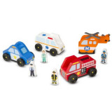 Set de joaca din lemn Vehicule de interventie, Melissa &amp; Doug