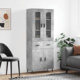 vidaXL Dulap &icirc;nalt, gri beton, 69,5x34x180, lemn compozit